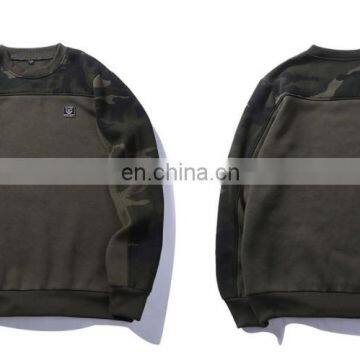 Wholesale Oem Custom With Own Logo no Minimum Blank With Raglan Seam Crewneck Camo Hoodie Sweatshirt photo-6
