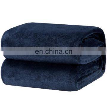 Christmas Decoration Supplies Fluffy Flannel Throw Blankets Navy Blue Super Soft Fleece photo-2