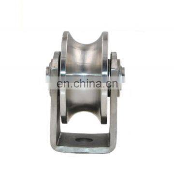 63*30mm SUS304 U groove wheels pulley  drawer sliding gate castor roller