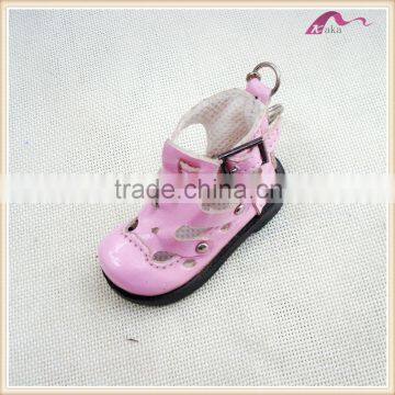 High Quality Leather Pink Mini Shoes Keychain For Girls