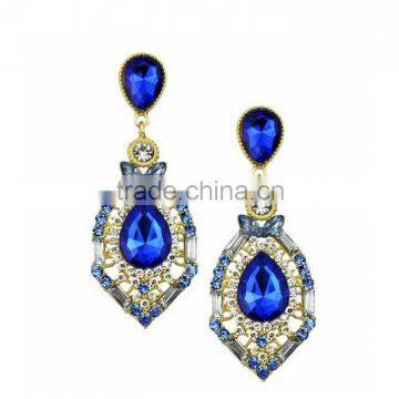 2015 Fashion Costume Jewelry Natural Amethyst Druzy Earring Arete Para Novia Cristal Crystal With Diamante photo-6