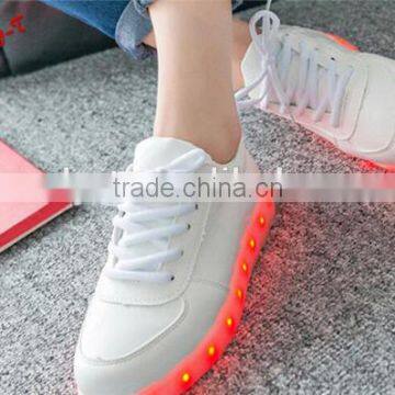 2016 man women unisex new style lace up PU light LED shoes