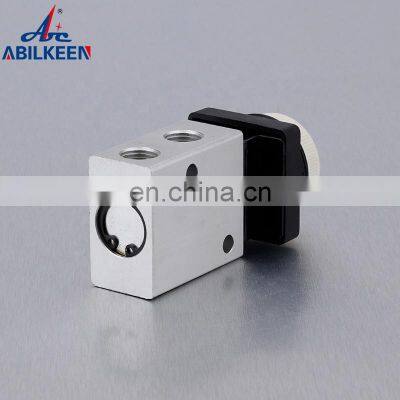 New Design Stainless Steel JM322PP G1/4 Thread Flat Head 3 Port 2 Way Micro Mechanical Pneumatic Valve