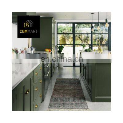 USA modern shaker Green Luxury lacquer full kitchen cabinet custom design