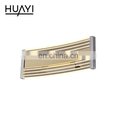 HUAYI High Sales Iron Aluminum Acrylic Golden 8W 9.5W Hotel Modern Decoration Indoor Wall Lights