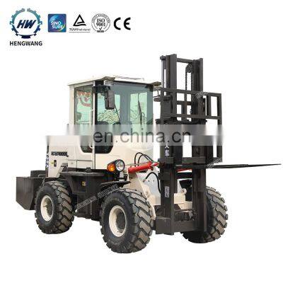 Chinese All Terrain Forklift Articulated Frame 4x4 off-Road forklift mini loader forklift