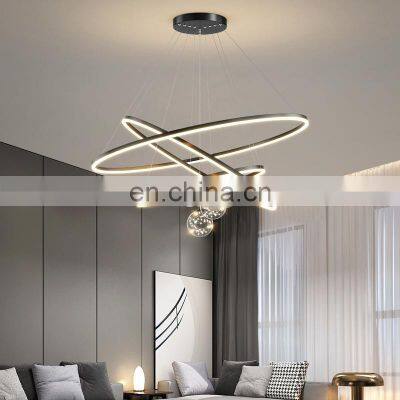 Round Ring Indoor Chandelier Nordic Modern Design LED Pendant Light for Office and Home Decoration