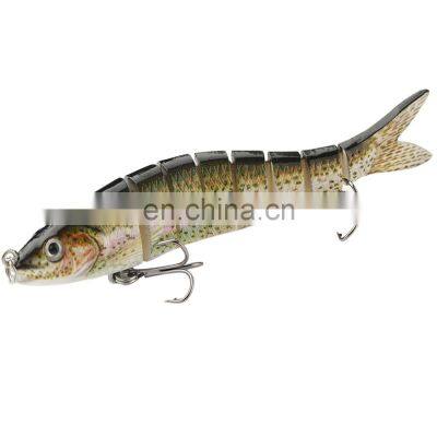 JOHNCOO Hard Plastic 8 Segments 120mm Jointed Swimbait Simming Action Multi Jointed Lures Kits 3pcs photo-3