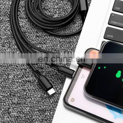 High Qualitynylon Braid Fast Charging 3 in 1 Micro USB Type c Data Charger Cable for Mobile Phone photo-4