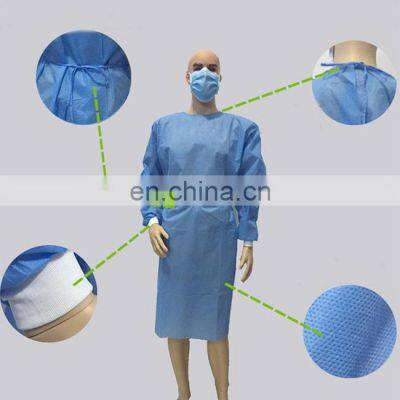 High Quality Disposable SS SMS Gown PP PE Gown PP Isolation Gown Uniform Manufacturer