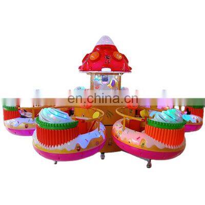 Electric mini amusement park carousel musical toy nursery merry go round horse indoors