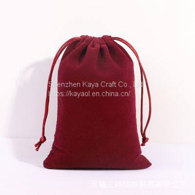 Custom Flannel Drawstring Bags Jewelry Pouches With String photo-4