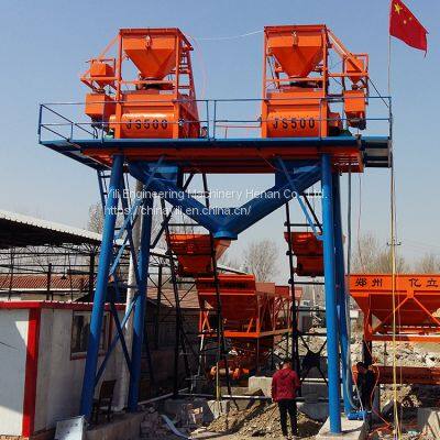 Twin Shaft Concrete Mixer Js500 Automatic Self-loading Cement Mixer Machine Factory Price photo-5