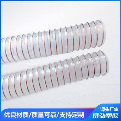 PU polyurethane copper-plated steel wire hoseTransparent PU telescopic air ductSource manufacturer