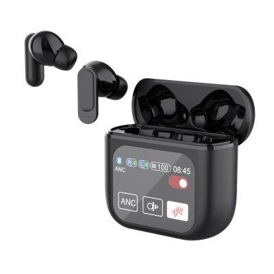 ANC Wireless Earphones LCD Full-Color Smart Touch Screen TWS Earbuds Noise Reduction