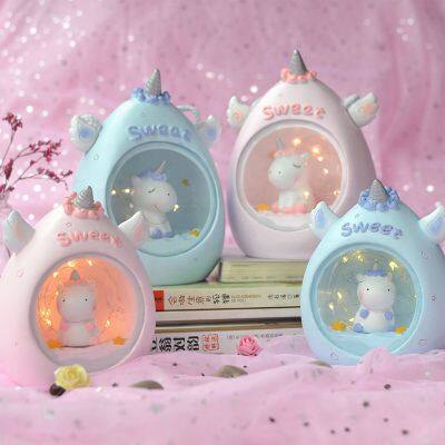 LED Resin Unicorn Night Light For Children Baby Kids Bedside Lamp Children Toy Animal Bedroom Decor Lighting Xmas Birthday Gift photo-6