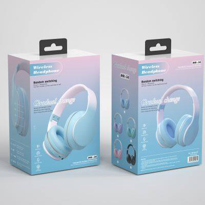 Gradient Design Colorful Microphone Headset Noise Cancelling Over Ear Headphones Cartoon BT Stereo Headphone photo-4