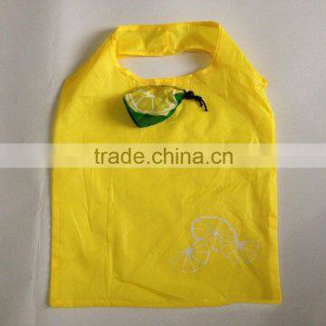 lemon fruit shape folding bags, nylon folding shopping bag personalized