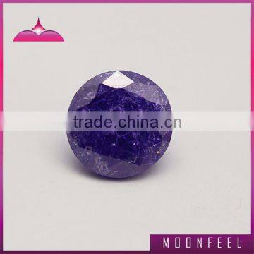 purple round ice zircon for earring stud