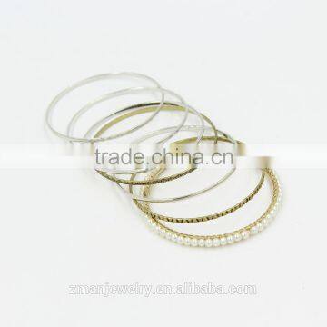 2015 Fashion Jewelry Bracelet,Variety Metal Circle Pearl Bangle Bracelet photo-4
