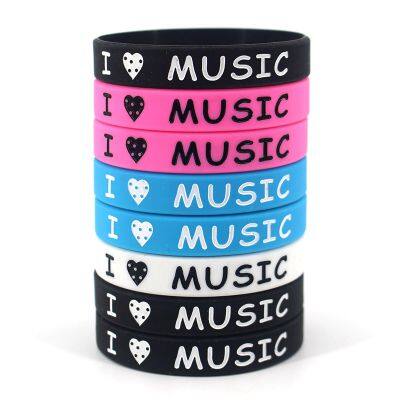 Factory Production Silicone Wristband Custom Debossed Ink-filled Personalized Rubber Bracelets for Daily Sport Event