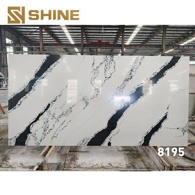 Modern Design Artificial Quartz Countertop Slab Indoor Printed for Villa Bedroom Hotel Bathroom Table Top Kitchen Dining Indoor