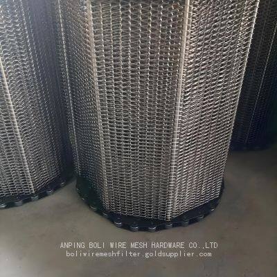 Food Grade 304 Stainless Steel Chain Link Spiral Wire Mesh Conveyor Belt