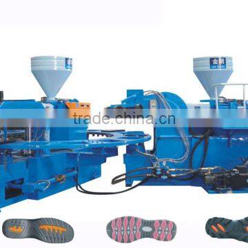 Double colors PVC/TPR/TR sole injection machine