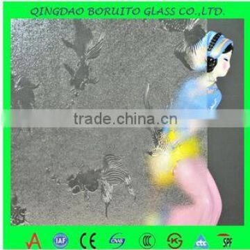 Factory price 3-8mm Fish Patterned Glass