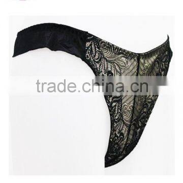 High Quality Embroid Sexy Black Women G-string Underwear photo-2