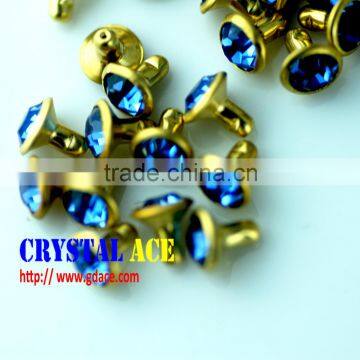 Hot sale Open end rhinestone crystal rivet for belts, acrylic diamond rivets and studs, leather rhinestone rivets