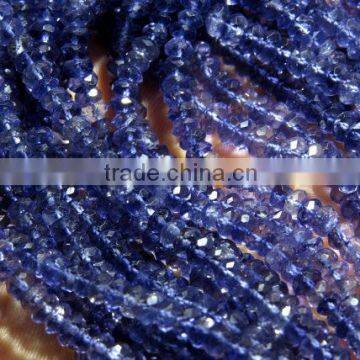 100% Natural Iolite Faceted Roundlle Beads 3.5X7MM Approx 16''Inch Good Quality On WholeSale Price