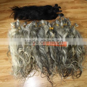 super quality unprocessed grey hair bulk grade 8a virgin hair silver hair extension                        
                                                Quality Choice