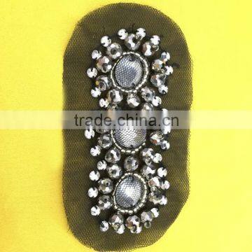 New Arrival Handmade Crystal Beaded Applique Work Design for Shoulder Decoration photo-4