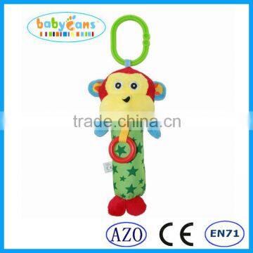 2016 new style rattle toy Lovely Monkey Cartoon Shaped Plush Educational Rattle Toys for babies china factory wholesale