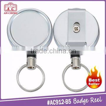 Duty heavy wholesale high quality metal badge reel with loop