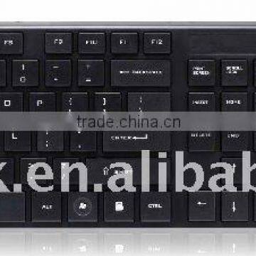 black colour slim wireless mouse and keyboard combo with nano receiver built in mouse