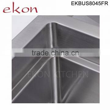 Wholesale Prices Handmade Stainless Steel Double Bowl Under Mount Kitchen Sinks photo-4