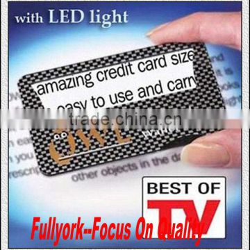 Credit Card Pocket Magnifier With Led Light As Seen On TV OWL Magnifier