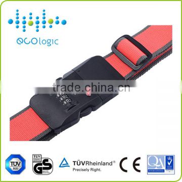 High quality combination locking luggage belt of anti-theft alarm with adjustable distance