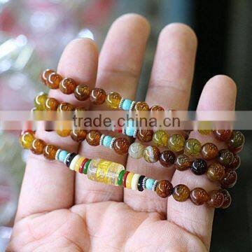 Wholesale fashion gemstone crackle agate beads bracelet jewelry