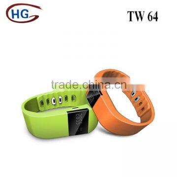 2015 hot smart product Bluetooth 4.0 Sport Bracelet Wristband TW 64 with health care monitor