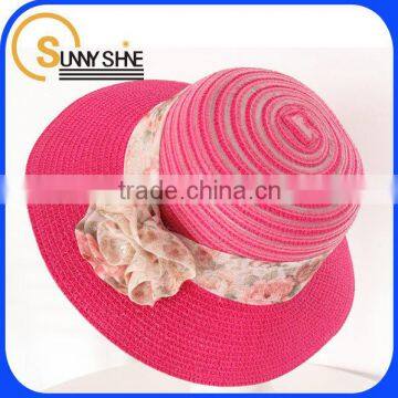 fashion weaving wide brim women straw hat