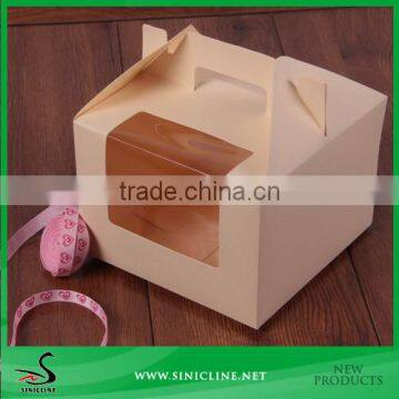 Sinicline Blank Cake Box Accept Customer Design Print with Plastic Window