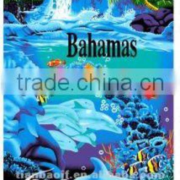 100% cotton printed velour bahamas beach towel