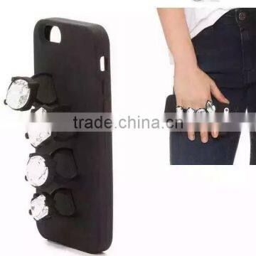 Fashion Charm Diamond Gem Ring Silicone Case Cover For IPhone 5/6/6S Plus photo-5