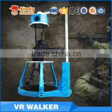 VR walker simulator with Walking platform and VR shooting guns