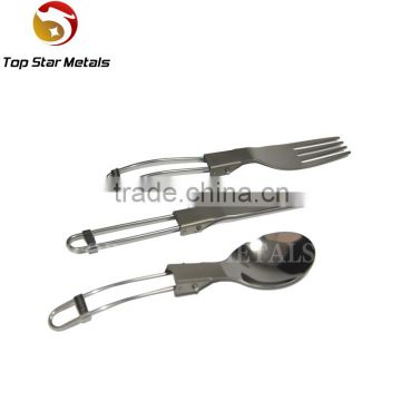 Folding titanium Spork+ Folding Titanium fork + Folding titanium knife Three-piece titanium cutlery Camping Hiking