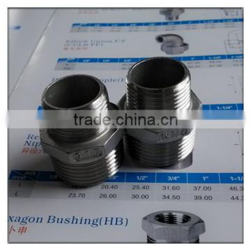 stainless steel reducing hexagon nipple M/M grade 304 316 threaded acc. to DIN2999