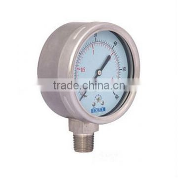 All stainless steel mbar low pressure gauge manufacturer